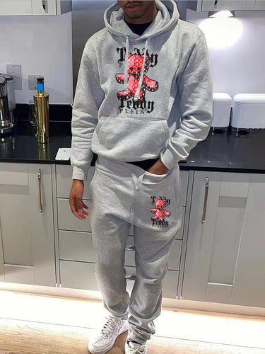 Women's hoodie and jogger pants set with eye-catching plush pattern Amarae