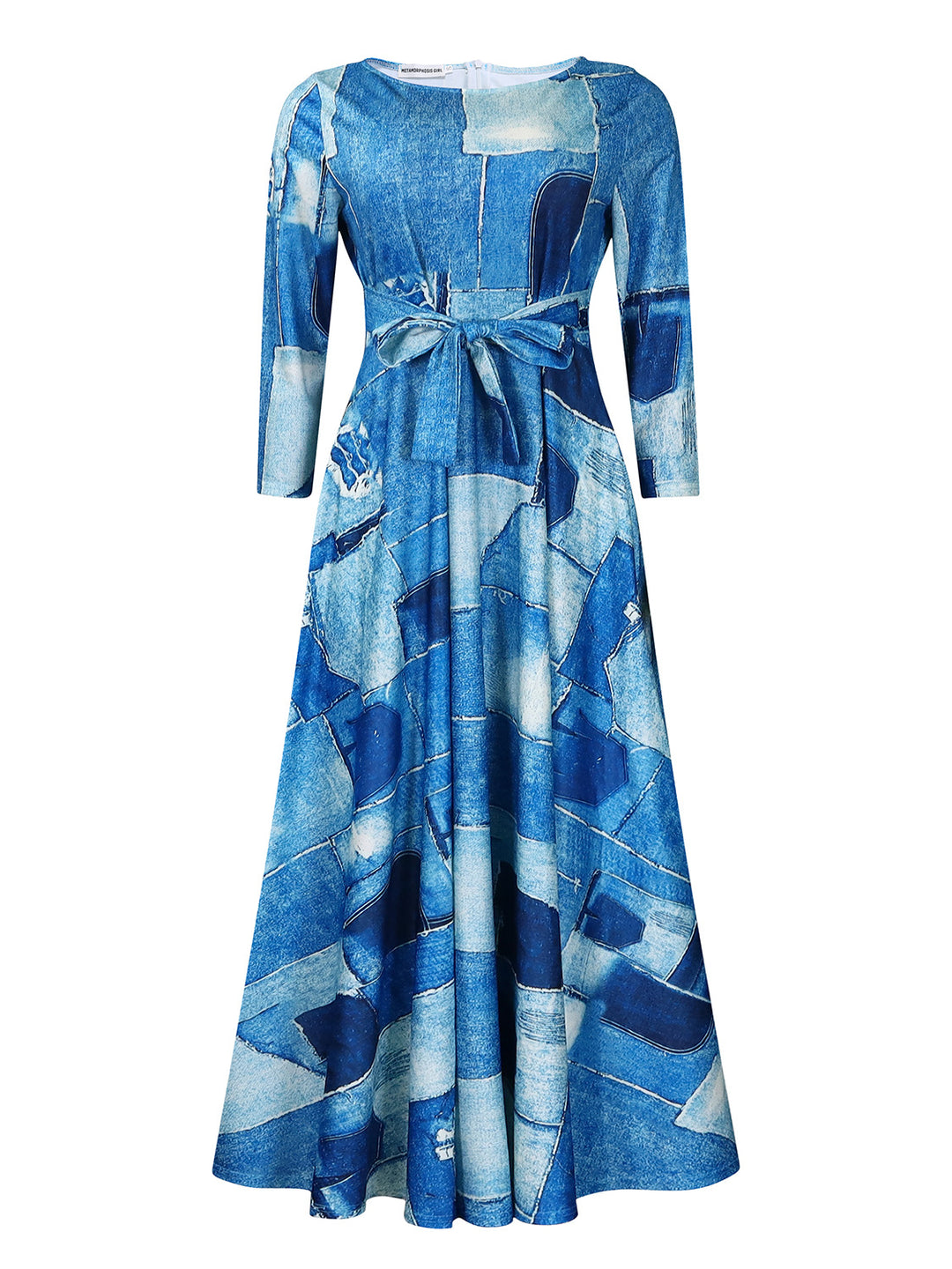 Maxi dress for women with a waist belt and long sleeves Lune London