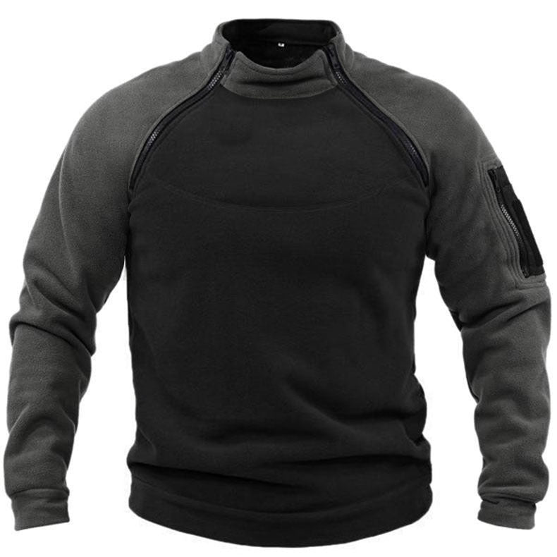 Functional fleece pullover for men with high collar Lune London