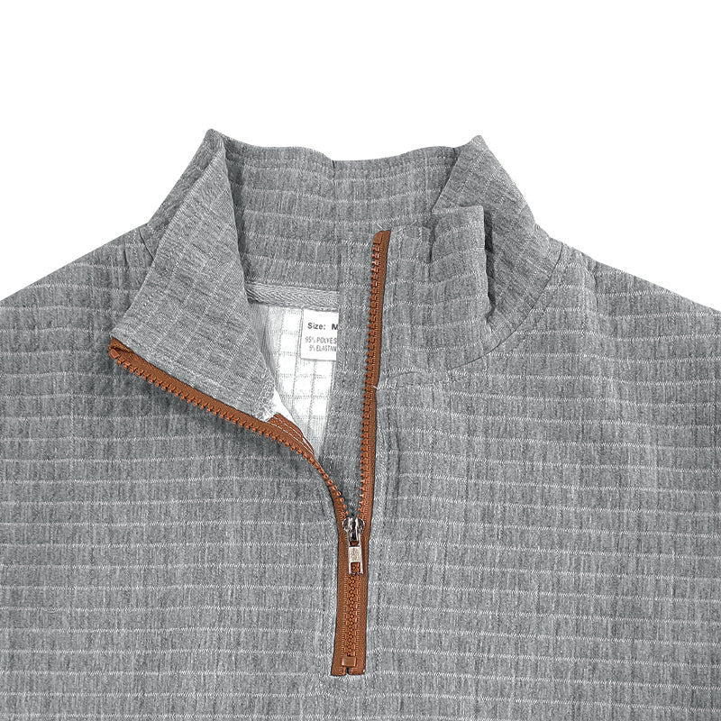 Men's sporty hoodie with half-zip and textured design Lune London