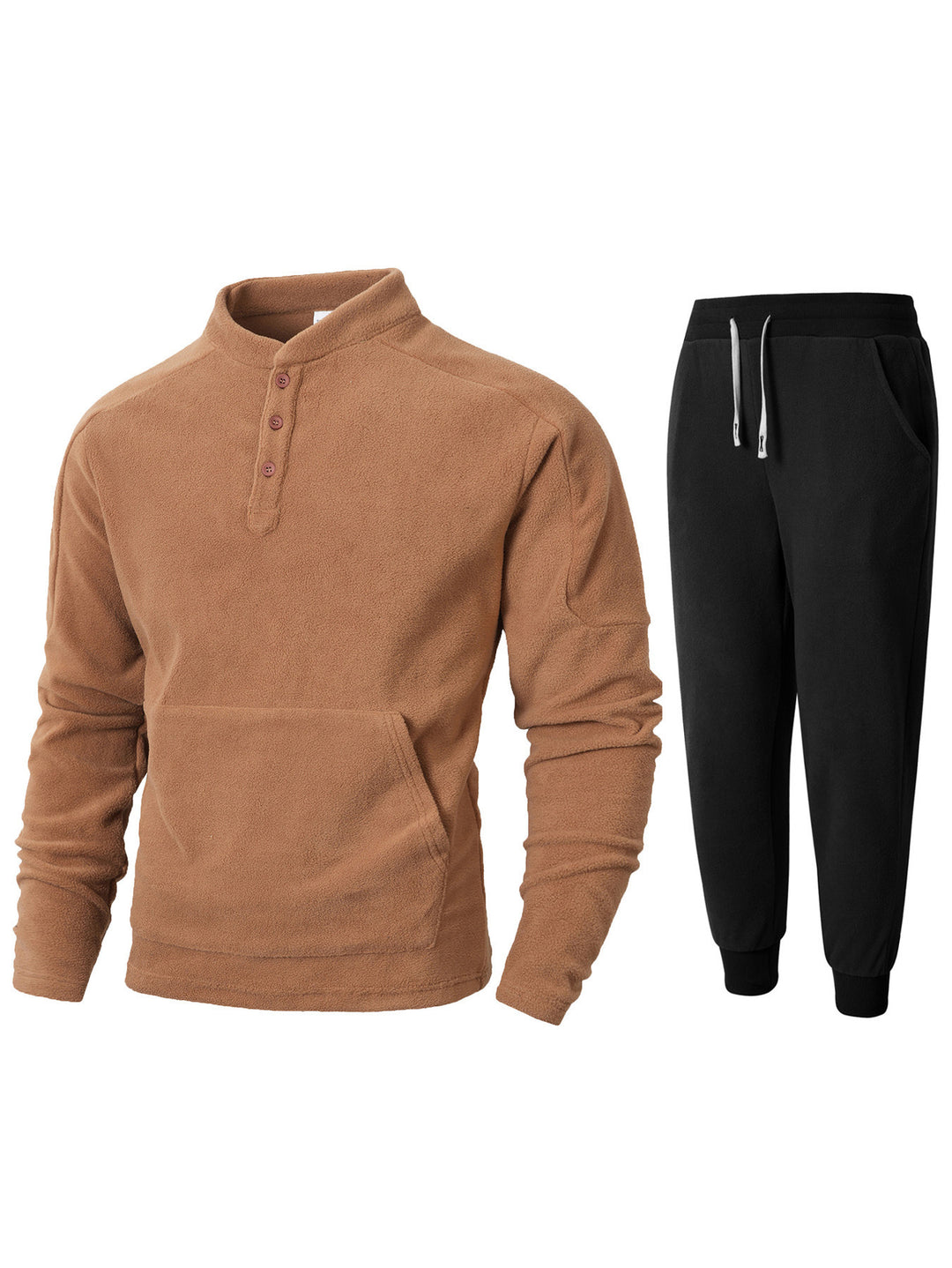 Men's fleece sweatshirt with high collar and practical side pockets Lune London