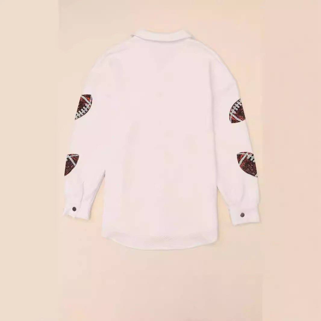 Oversized women's jacket with football design and practical pockets Lune London