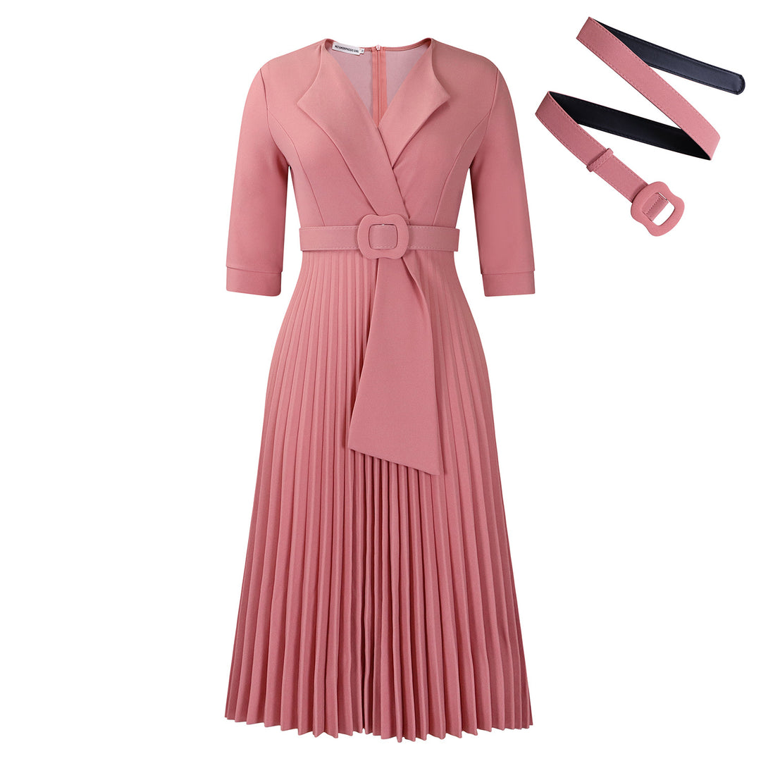 Pleated evening dress for women with fitted design Lune London