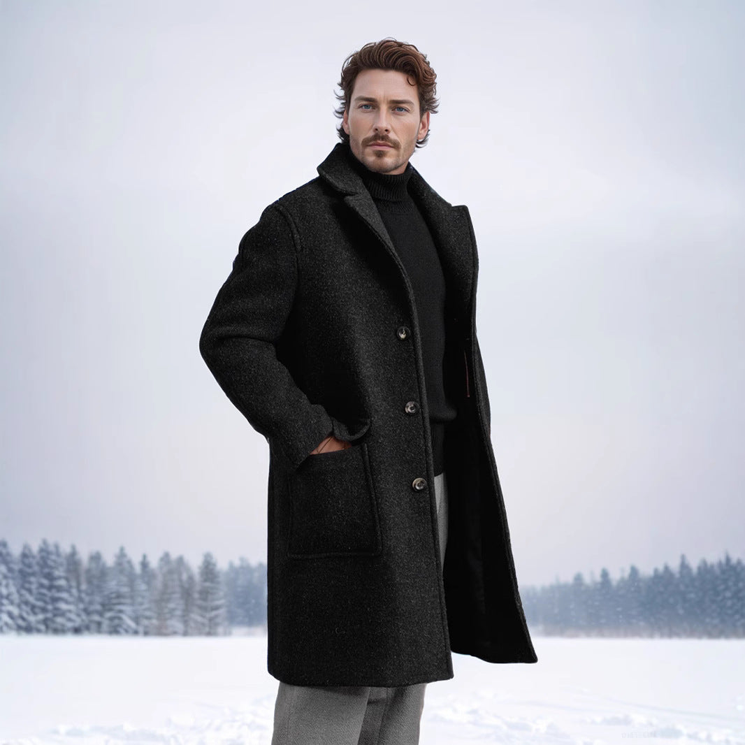 Classic Fit Wool Coat for Men Amarae