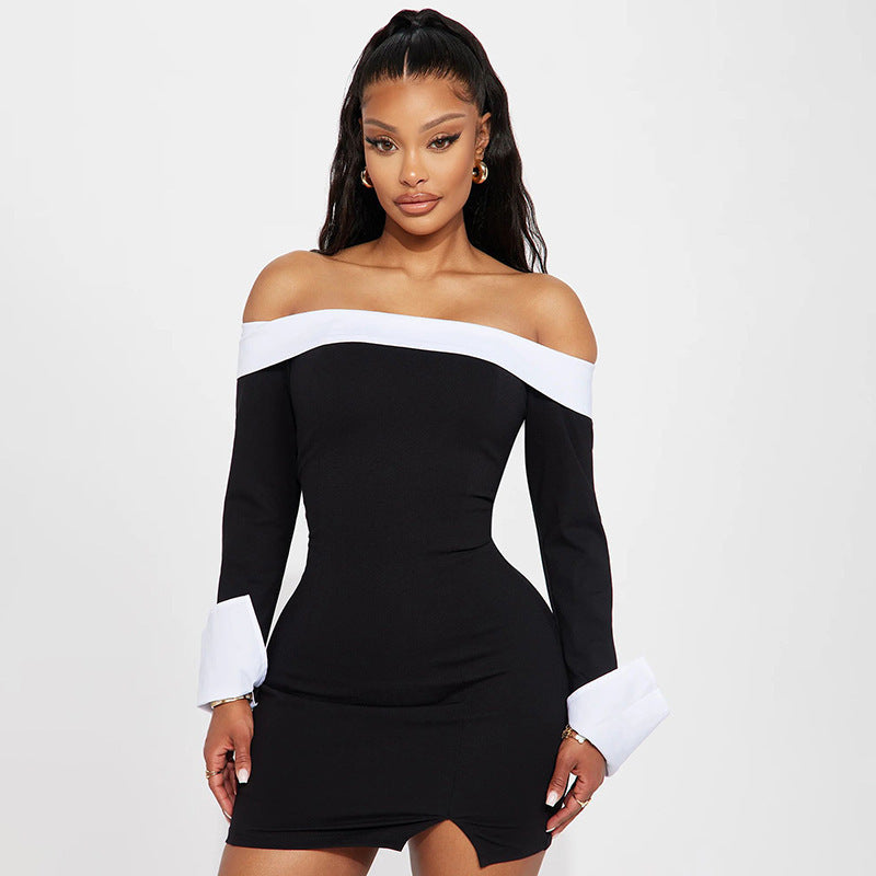Off-shoulder mini dress for women with elegant puff sleeves Lune London