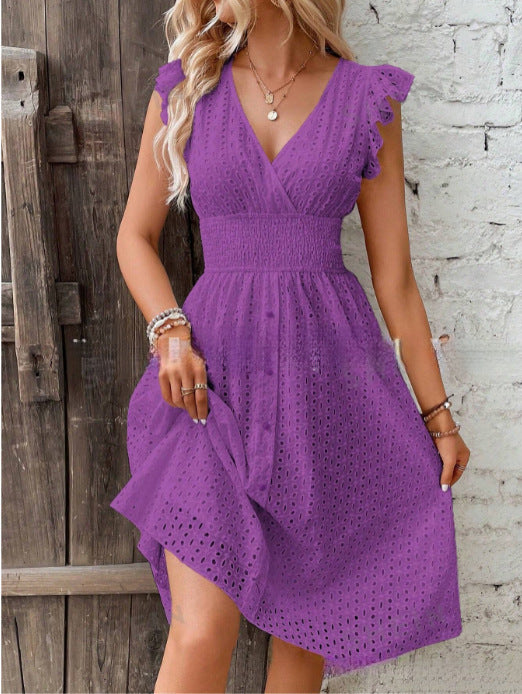 Women’s summer dress with elegant lace sleeves Lune London