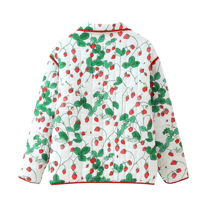 Ladies padded jacket with strawberry pattern Lune London