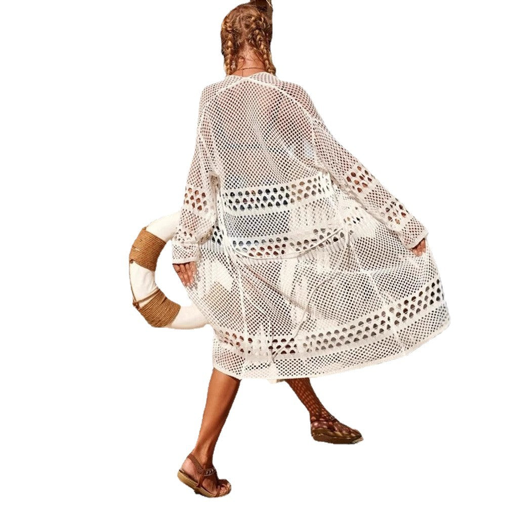 Ladies Light Crochet Cover-Up with Generous Holes Lune London