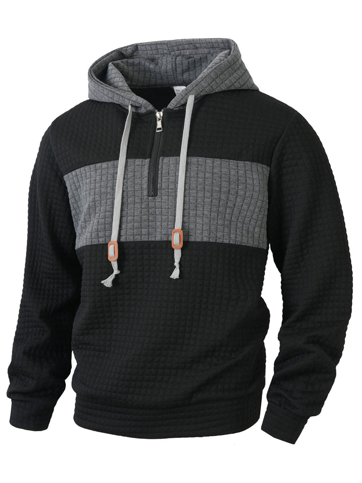 Men's Hoodie with 1/4 zipper and structured design Lune London