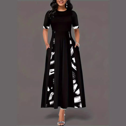 Maxi dress for women with artistic pattern and practical pockets Amarae