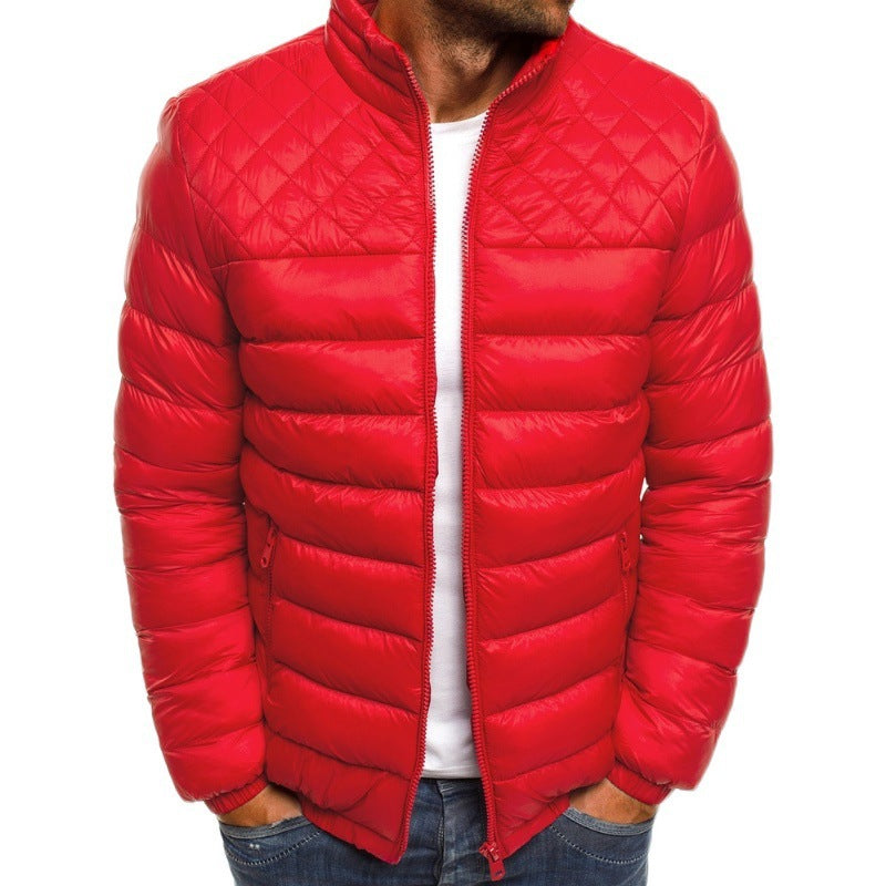 Quilted transition jacket for men with high collar and windproof material Lune London