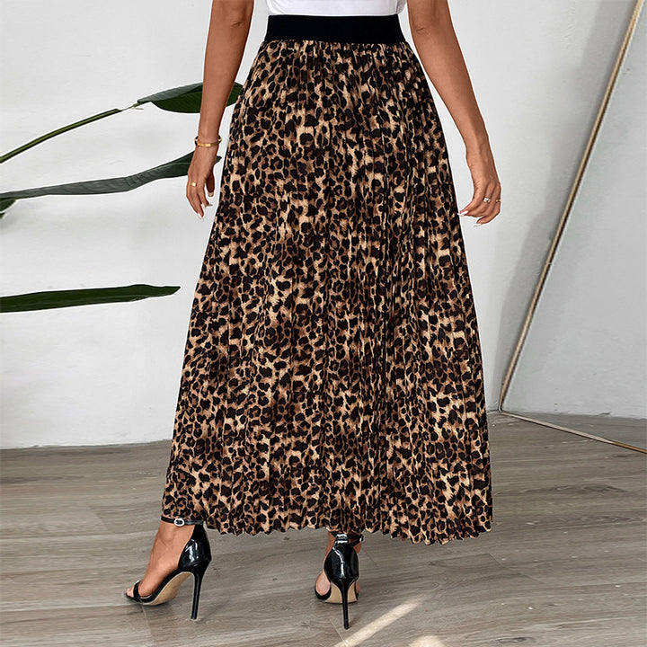 Lune London Printed Animal Design Pleated Maxi Skirt for Women