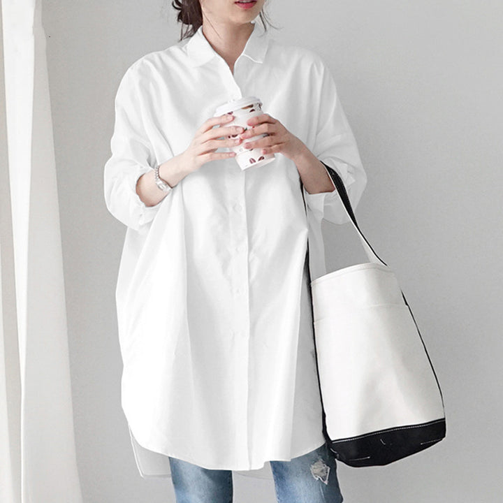 Plus size button-up blouse for women Lune London