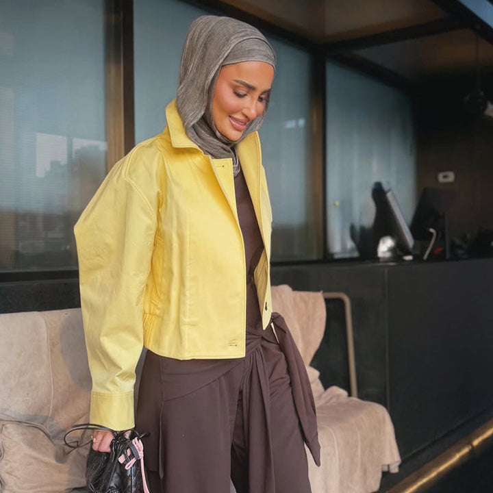 Women's Lightweight Rain Trench with Double-Breasted Closure, Boxy Oversized Silhouette and Shirt Collar Amarae
