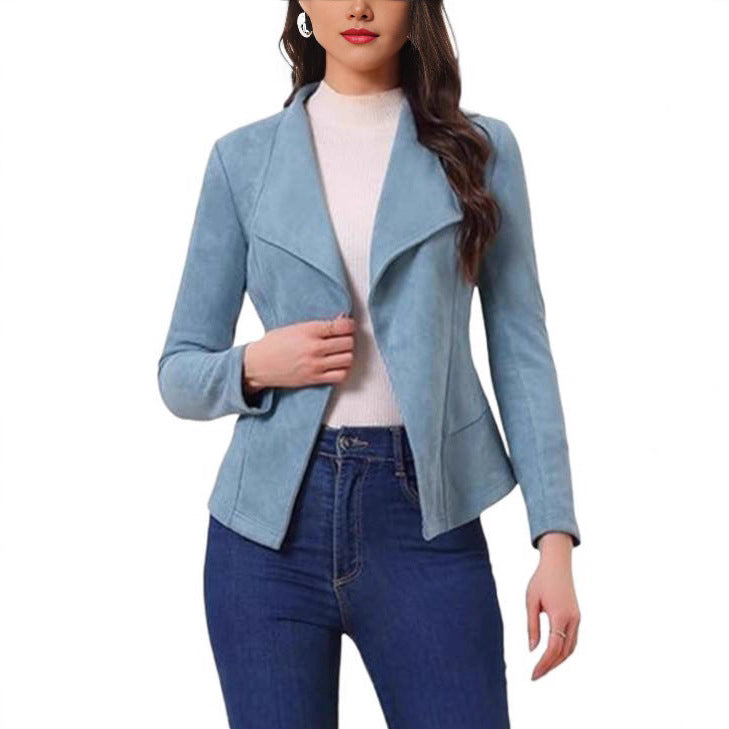 Ladies Elegant Suede Blazer Moon London