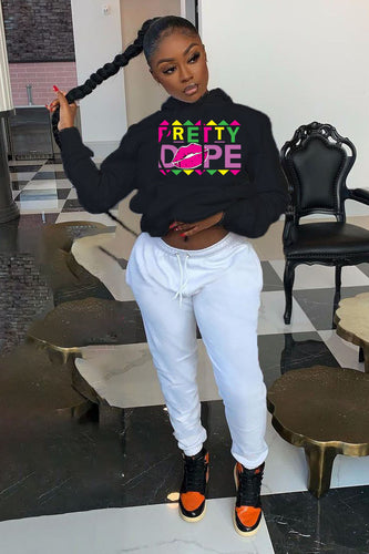 Sweatpants and hoodie set for women with modern graphics and creative print Amarae