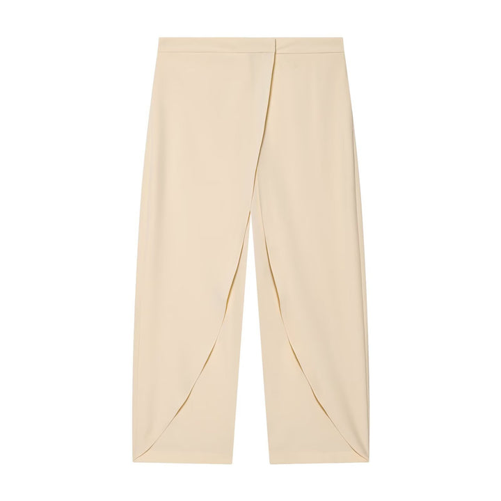 Women's Cropped Palazzo Pants with Tulip Overlap and High Waist Amarae