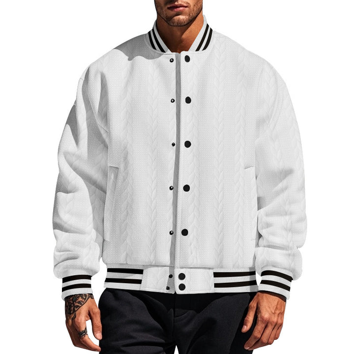Urban university jacket for men with structured knit design Lune London