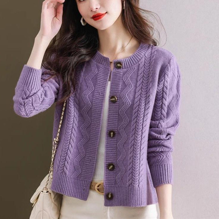 Cardigan confortable pour femmes avec détails de boutons décoratifs Chic & Stil
