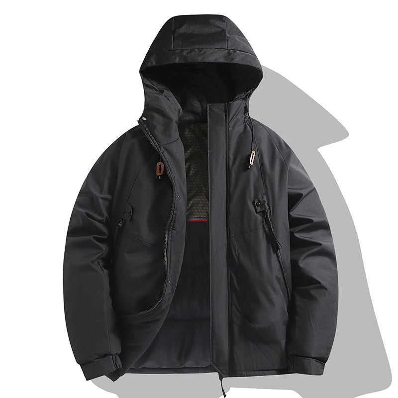 Functional jacket for men with adjustable hood and insulated interior Lune London