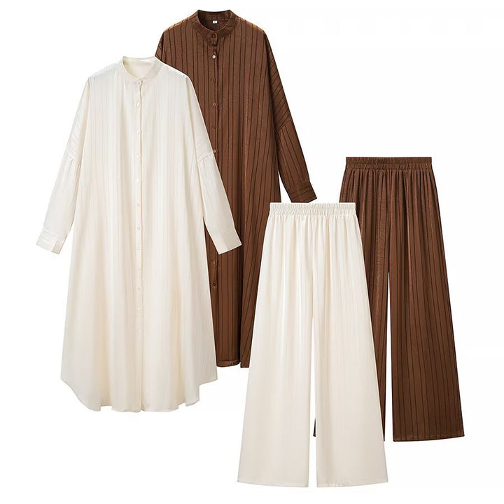 Ladies maxidress in oversized kaftan and shirt blouse style Amarae