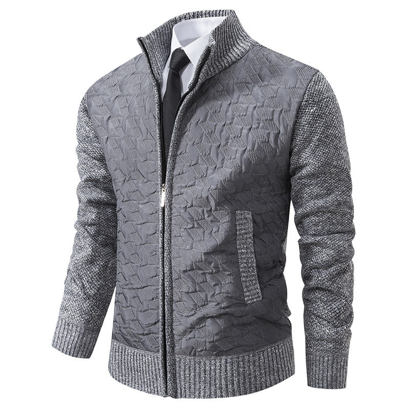 Veste matelassée stylée pour homme avec matériau supérieur texturé et col haut Lune London