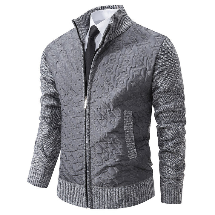 Veste matelassée stylée pour homme avec matériau supérieur texturé et col haut Lune London