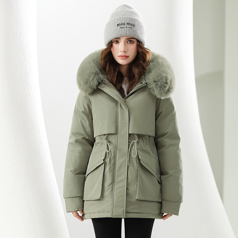 Ladies trendy winter jacket with removable hood and high-quality faux fur Lune London