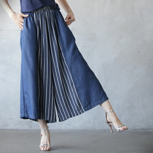 Amarae wide striped culottes for women