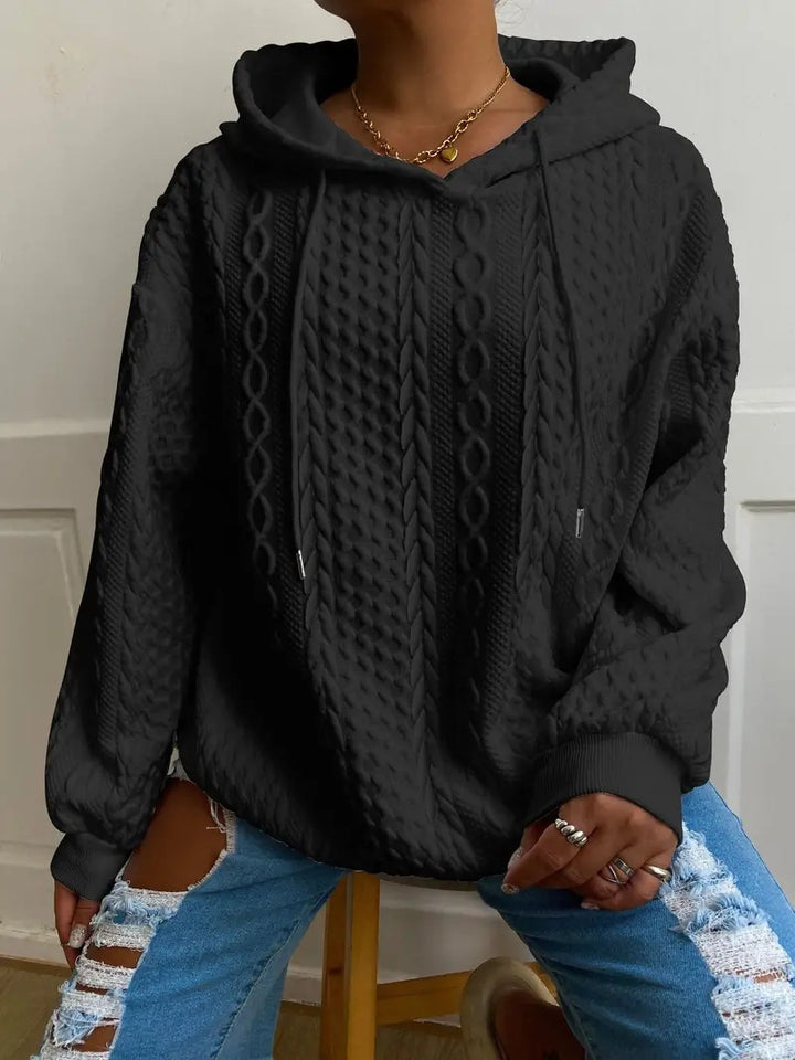 Ladies comfortable hoodie with chic and stylish textured knit design