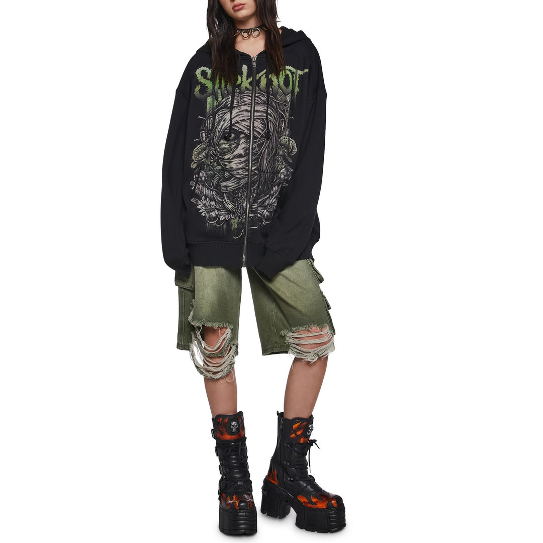 Women's hoodie with artistic graphic print and relaxed fit Lune London