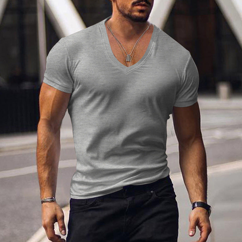V-neck cotton blend breathable t-shirt for men Lune London