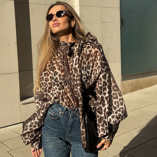 Ladies Oversized Shirt with Unique Leopard Print Amarae