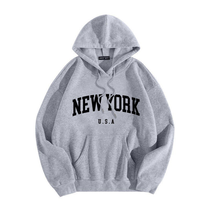 Women's hoodie with stylish New York print Chic & Stil