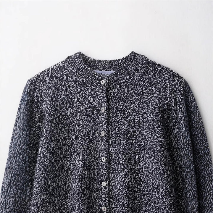 Cardigan for women with innovative textured pattern and button placket Lune London
