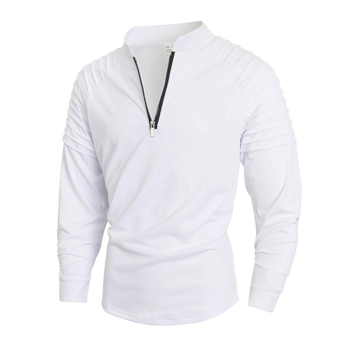 Men's long sleeve shirt with modern high collar and zipper Lune London