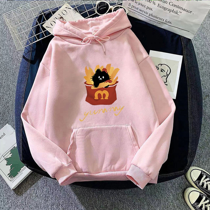Women's hoodie with creative cat design Chic & Stil