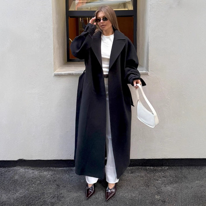 Ladies Elegant wool coat, fitted with belt Chic und Style