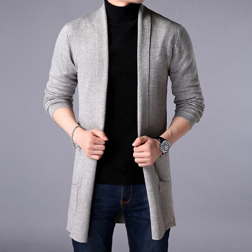 Men's knitted jacket with open cut and practical pockets Amarae