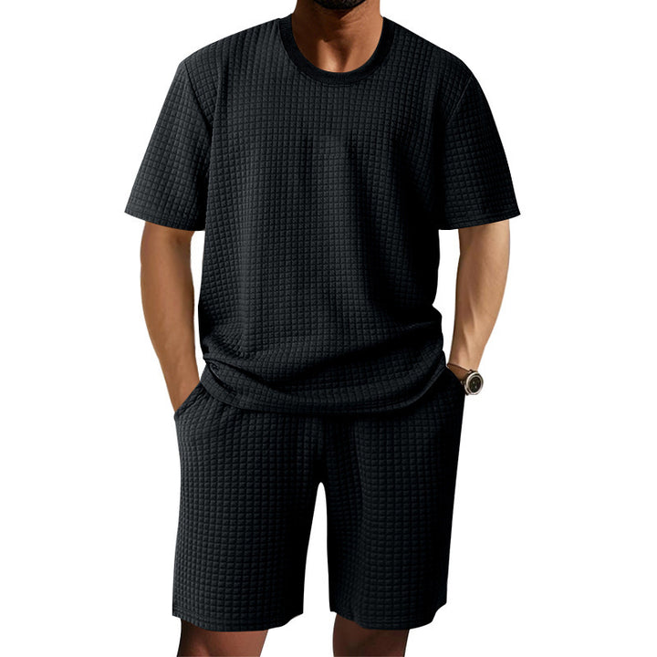 Casual short-sleeved men's set with structured design and practical pockets Amarae