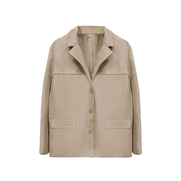 Veste en Suède Élégante pour Femmes avec Coupe Classique et Deux Poches Chic & Stil