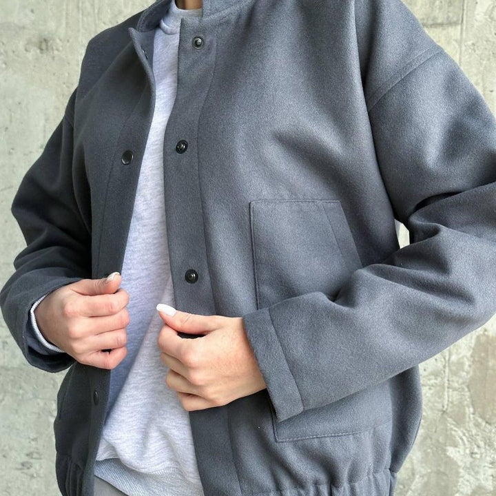 Casual college jacket for women with button closure and pockets Lune London