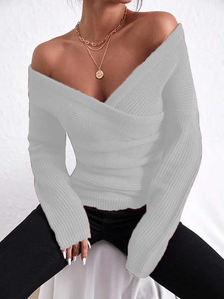 Ladies Chic and Stylish Checked Knit Top