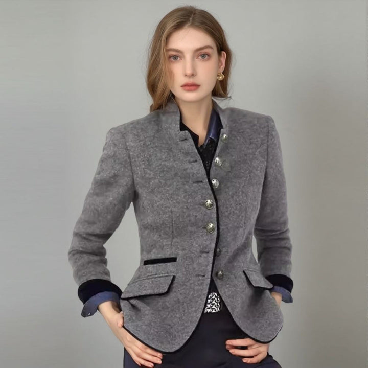 Elegant wool jacket for women with button details and chic cut Lune London