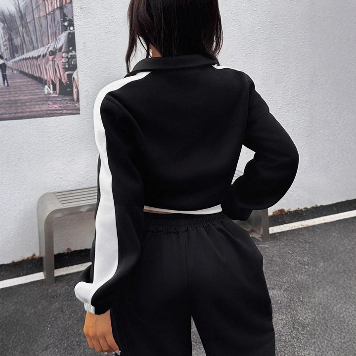 Ladies Mixed Sports Set with High Collar and Zipper Lune London