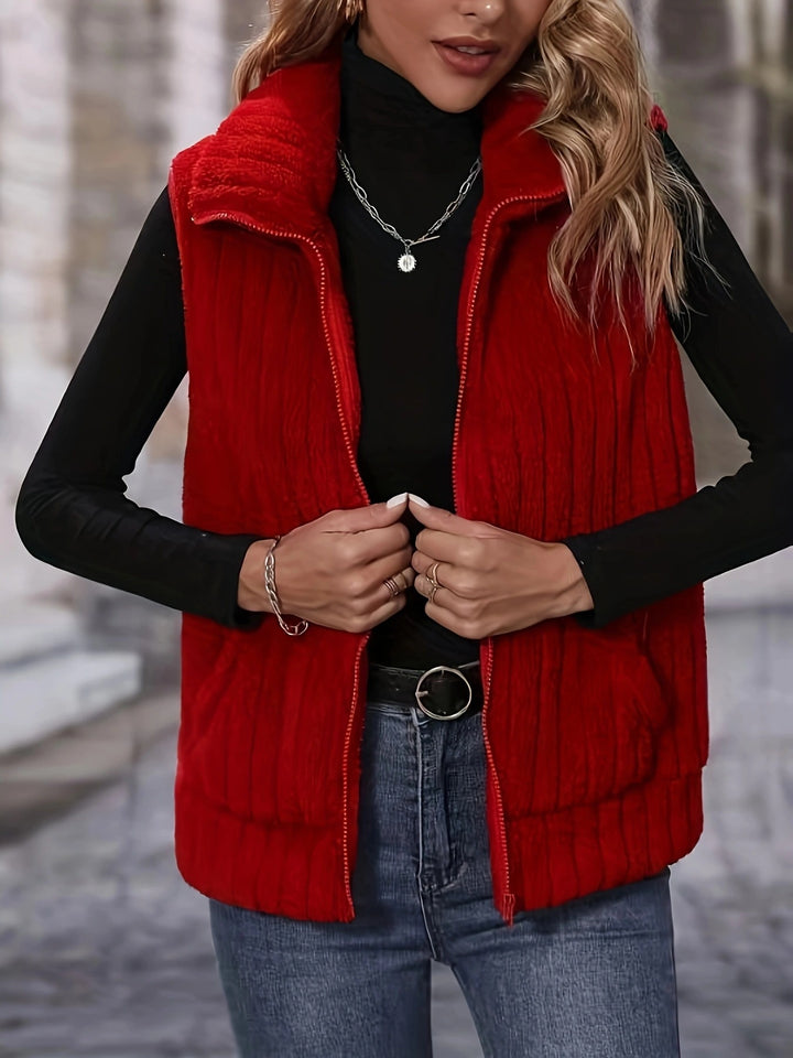 Women's Cozy Cardigan with High Collar and Full Zip Lune London