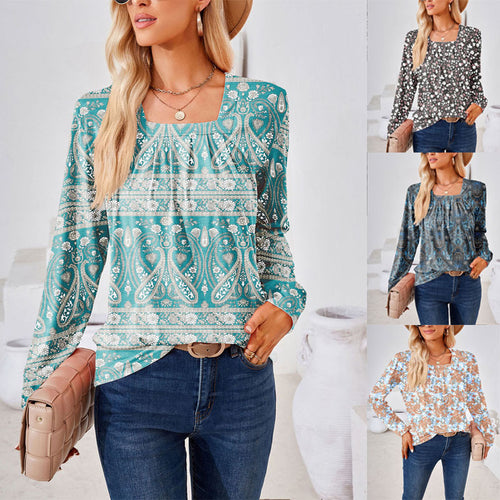 Chic Floral Print Elegant Blouse for Women