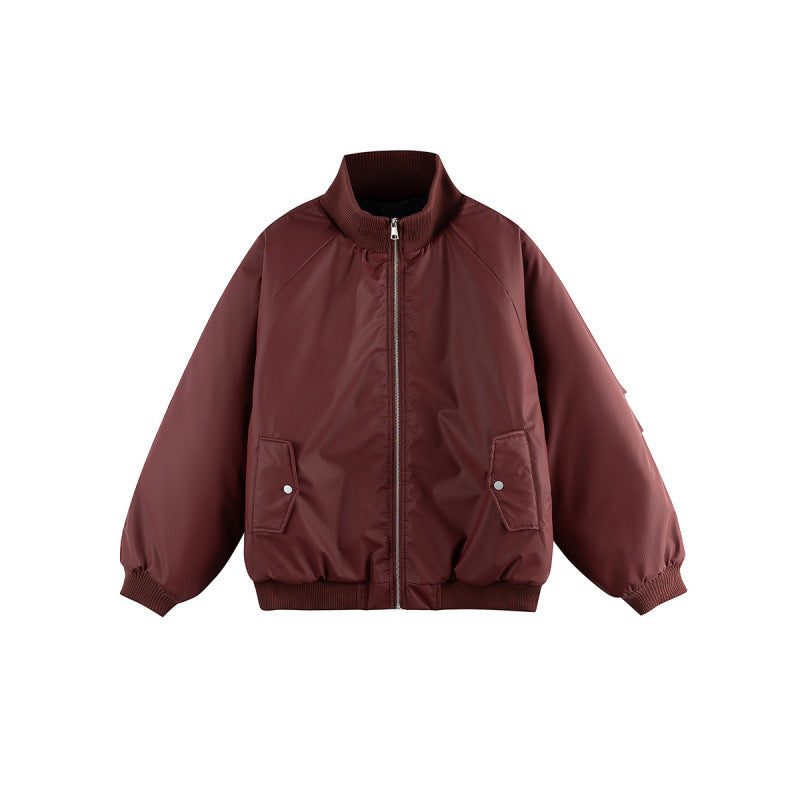 Unisex Boxy Transition Bomber Jacket with Stand Collar and Flap Pockets Amarae
