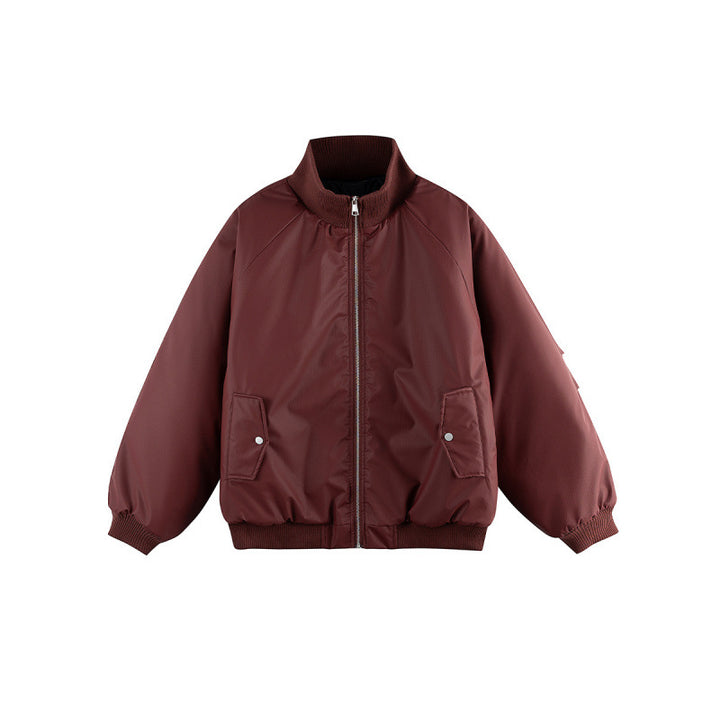Unisex Boxy Transition Bomber Jacket with Stand Collar and Flap Pockets Amarae