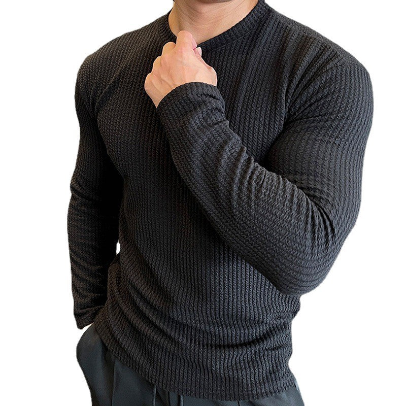 Men's long sleeve T-shirt in structured fabric Amarae